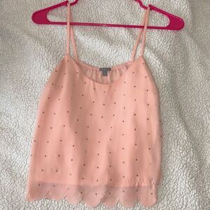 Peach Sleeveless Scallop Hem Top Charlotte Russe